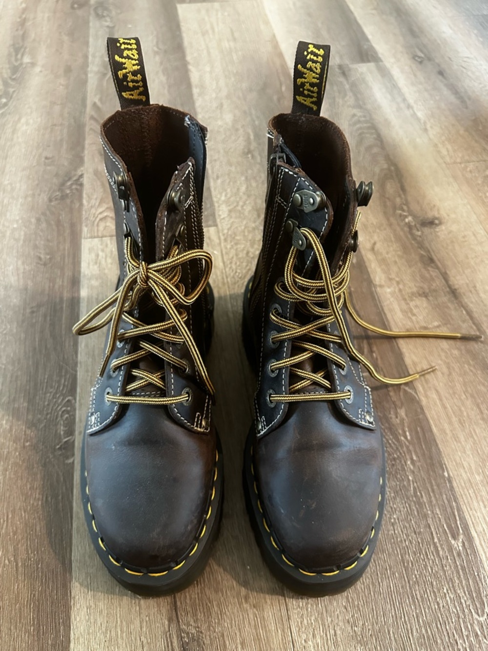 Dr. Martens Jadon Arc Leather Platform Lace-Up Combat Boots - Picture 2 of 10